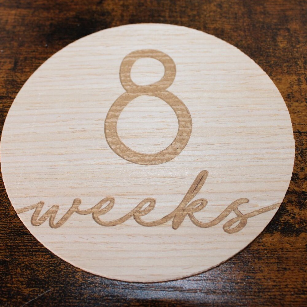 NWOT! Pregnancy/Maternity Wooden Weekly Growth Milestone Discs - Picture 4 of 15
